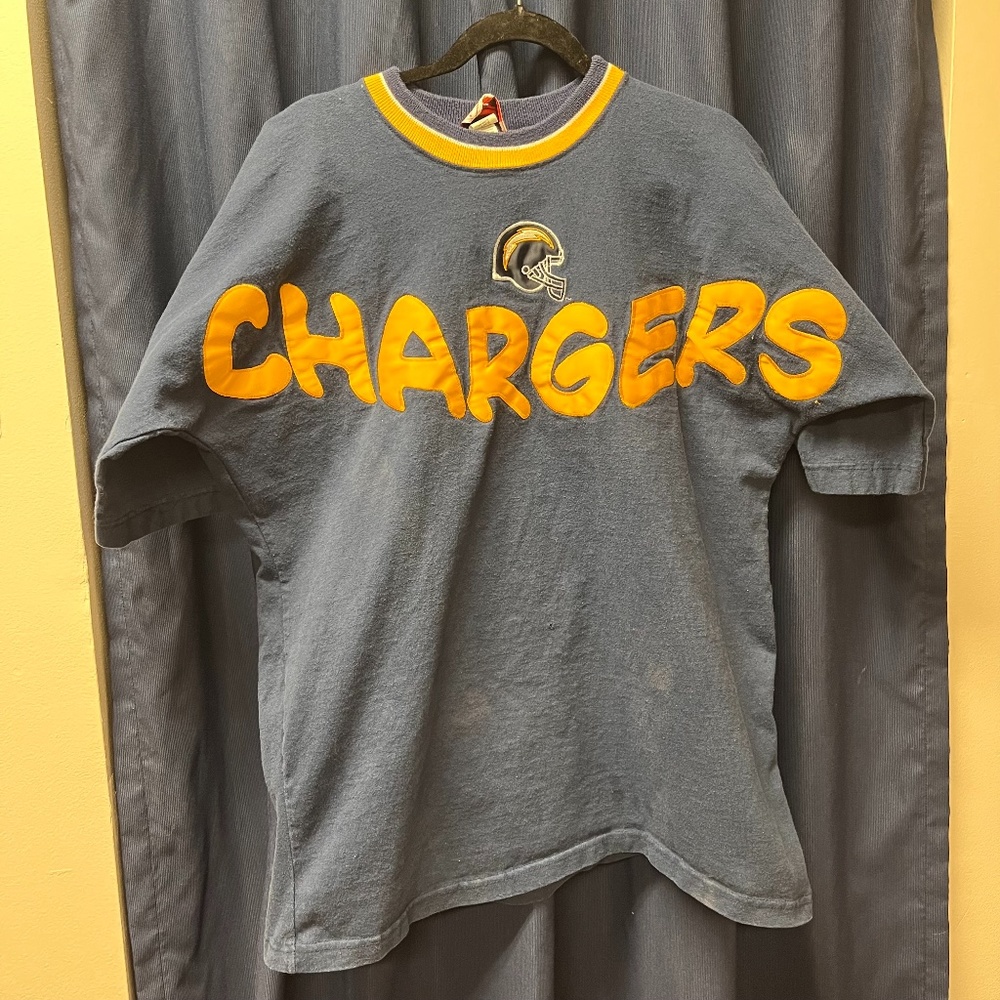 1990s Vintage Legends Athletic San Diego/LA Chargers Embroidered Tee.MADE IN USA